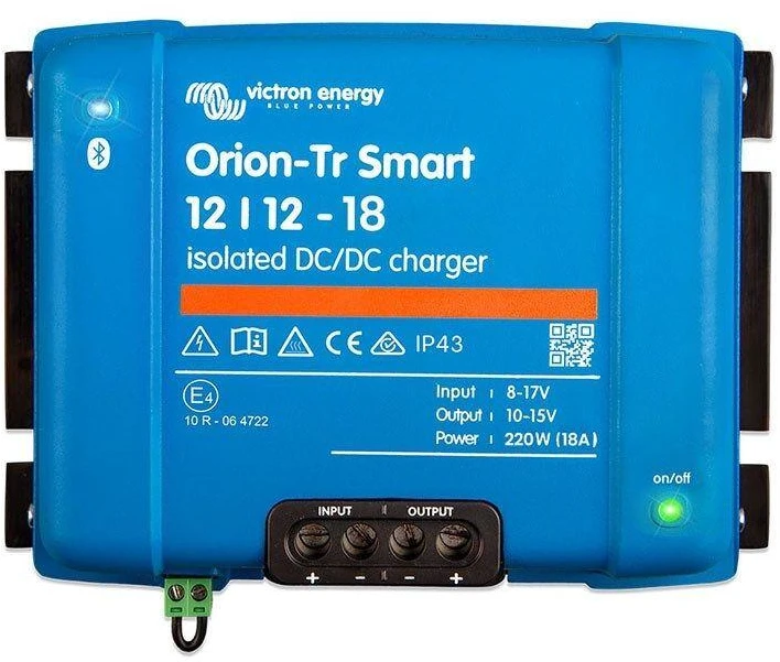 Įtampos keitiklis - įkroviklis DC/DC 12V:12V 18A 220W Orion-Tr-Smart, Bluetooth, galvaniškai izoliuotas, IP43, Victron Energy