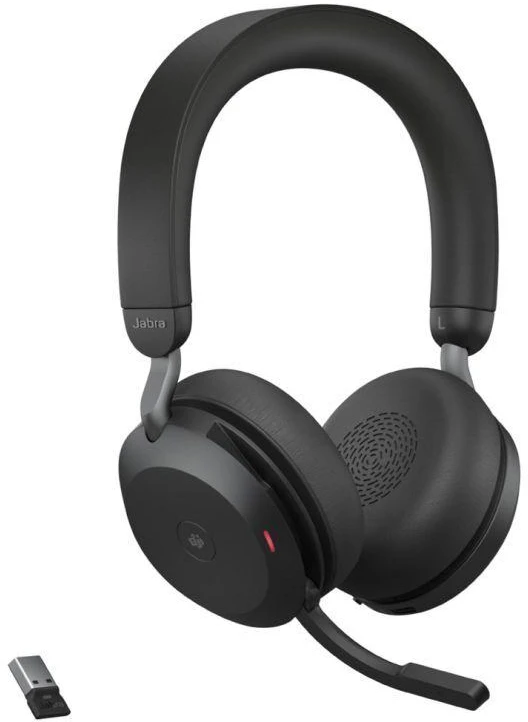 Beilaidės ausinės Jabra Evolve2 75, USB-A, Bluetooth, MS-Teams | spalva: juoda