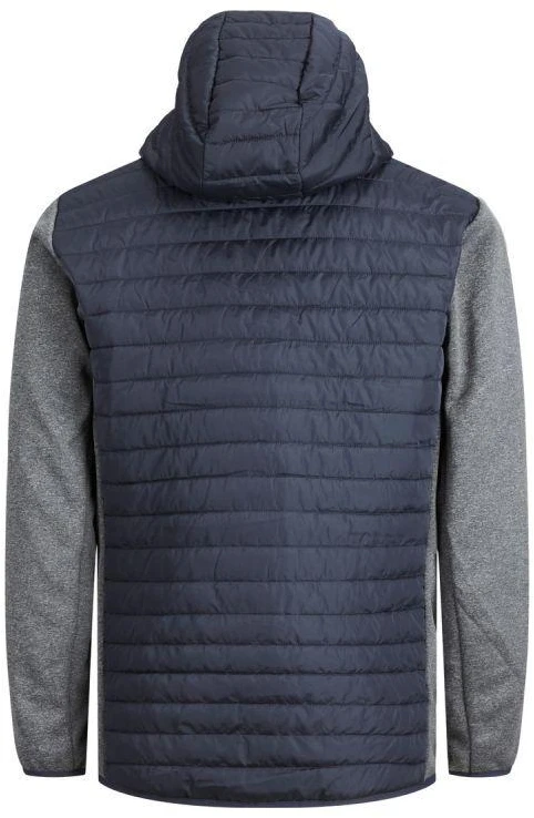Jack&Jones JJEMULTI dygsniuota striukė 12182242 Pilka melange/Įsiūtos rankovės