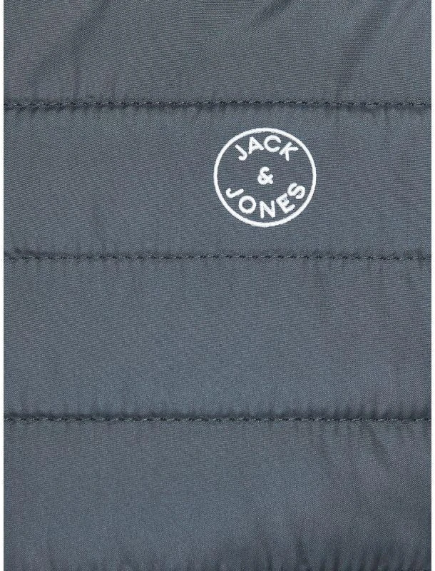 Jack&Jones JJEMULTI dygsniuota striukė 12182242 Pilka melange/Įsiūtos rankovės