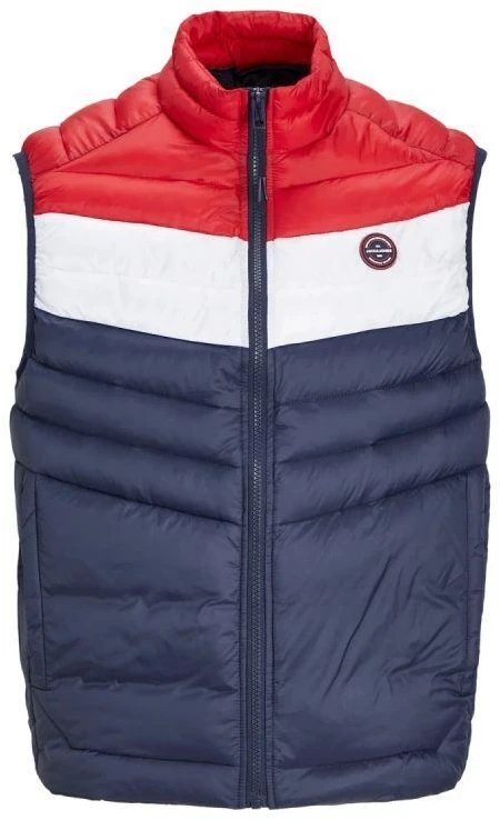 Jack&Jones Jjespring Kūno šildytuvas Apykaklė Noos M 12258457NavyBlazerBALTA/TRUEREDBLOC