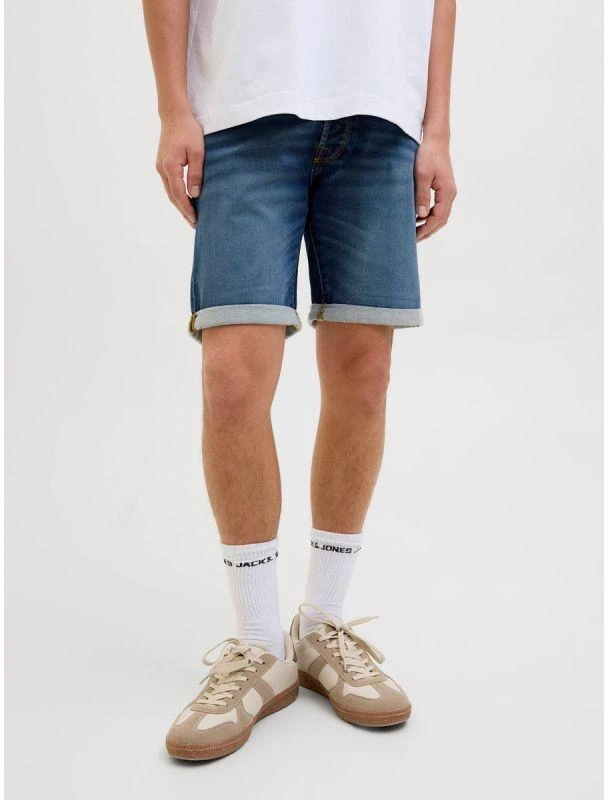Jack&Jones JJIRICK JJICON IK šortai GE 132 SN 12269605 mėlyno džinso spalvos