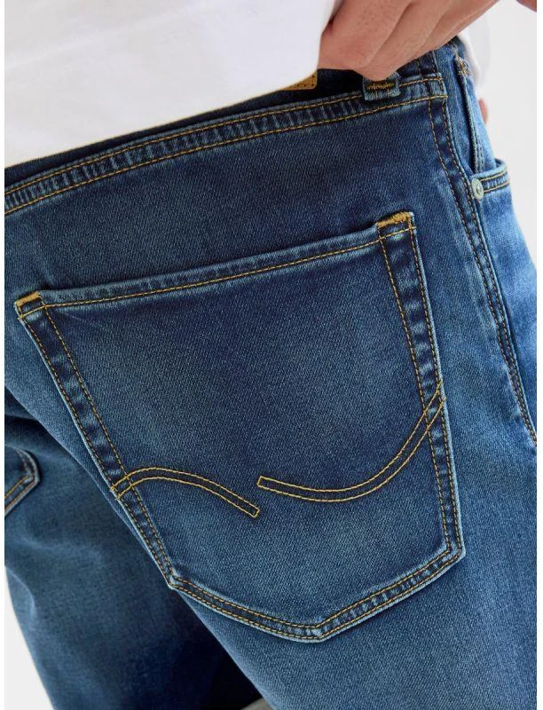 Jack&Jones JJIRICK JJICON IK šortai GE 132 SN 12269605 mėlyno džinso spalvos