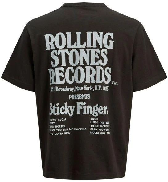 Jack&Jones Marškinėliai Rolling Stones JPRBLUSTONES SS TEE 12284292 Juodas