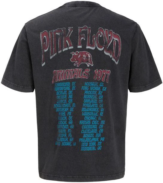 Jack&Jones marškinėliai Rožinė Floyd TEE SS CN STYD 12290792 JUODI