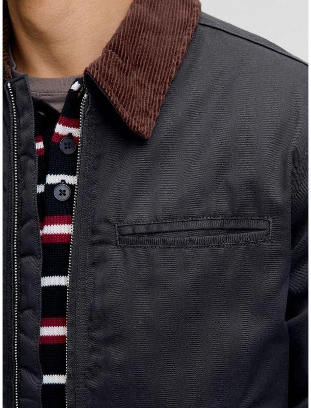 Jack&Jones pilotų striukė JORNORREBRO WORKER JACKET 12282903 JUODA/VELVETINĖ C