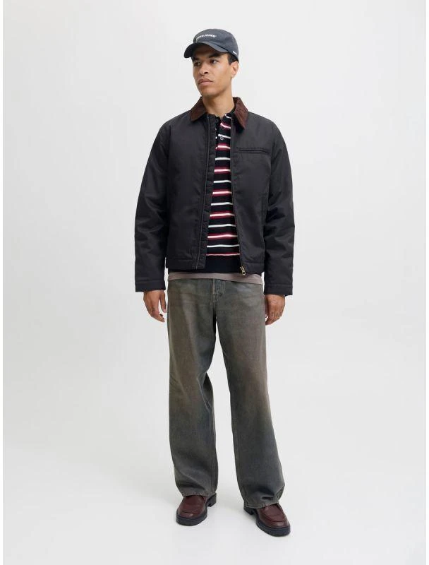 Jack&Jones pilotų striukė JORNORREBRO WORKER JACKET 12282903 JUODA/VELVETINĖ C