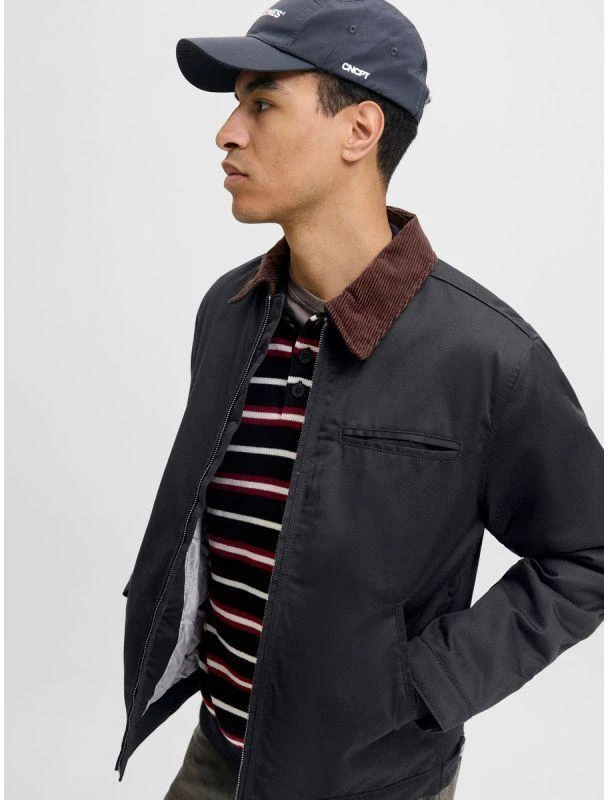 Jack&Jones pilotų striukė JORNORREBRO WORKER JACKET 12282903 JUODA/VELVETINĖ C