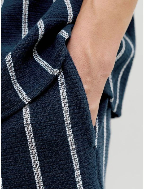 Jack&Jones vyriški dryžuoti šortai JPSTJAIDEN COBA STRIPE JOG SHORTS REG SN 12274413 SKY CAPTAIN/STRIPES