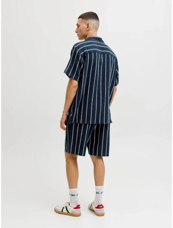 Jack&Jones vyriški dryžuoti šortai JPSTJAIDEN COBA STRIPE JOG SHORTS REG SN 12274413 SKY CAPTAIN/STRIPES