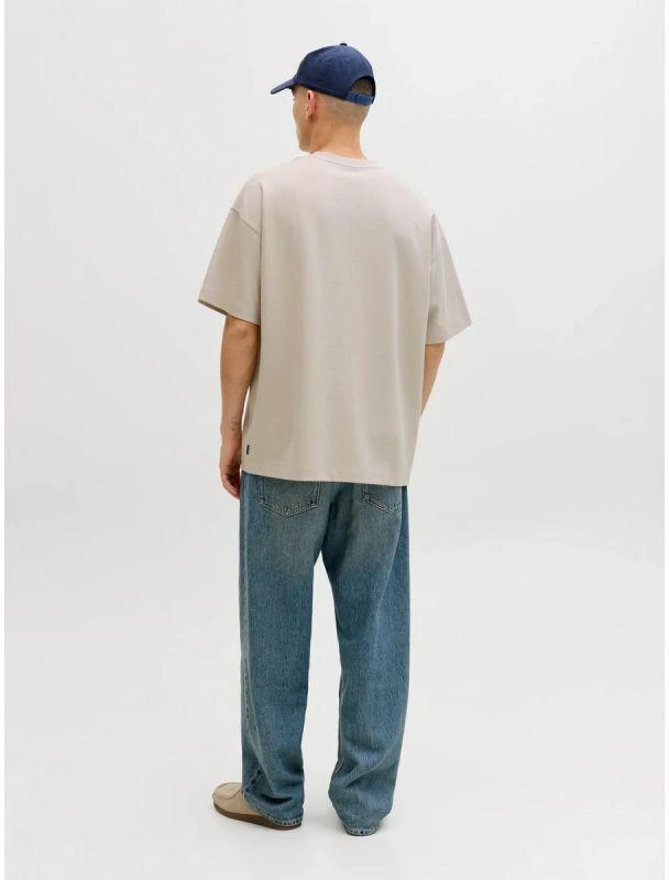 Jack&Jones vyriški marškinėliai JJEBARRON TEE SS O-NECK NOOS 12298906 MOONBEAM