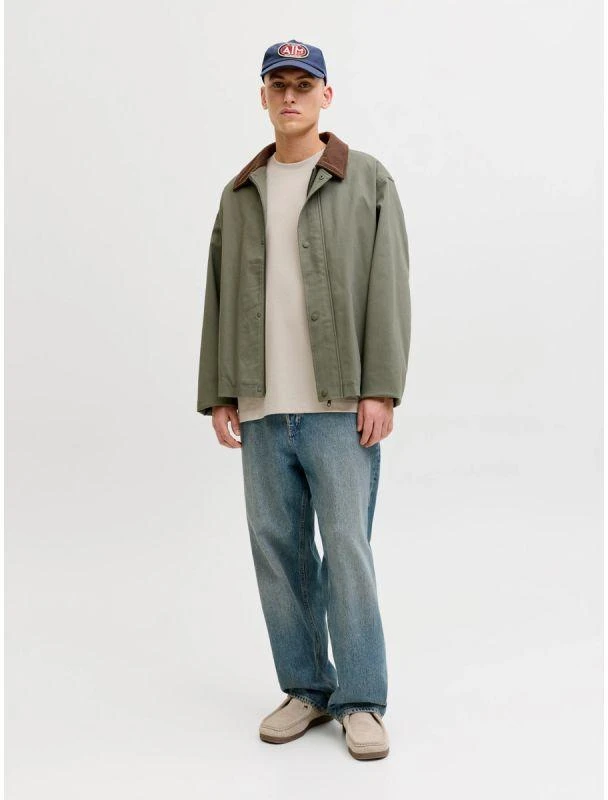 Jack&Jones vyriški marškinėliai JJEBARRON TEE SS O-NECK NOOS 12298906 MOONBEAM