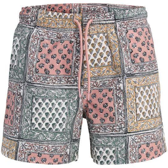 Jack&Jones vyriški maudymosi šortai JPSTMAUI SHELL AOP SWIM SHORTS REG 12291808 ASH ROSE