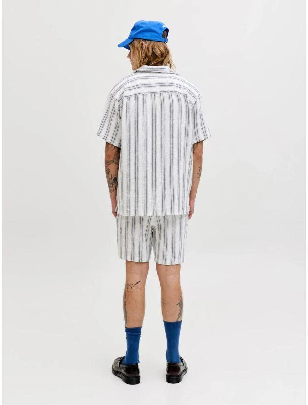 Jack&Jones vyriški šortai JPSTJAIDEN COBA STRIPE JOG SHORTS REG SN 12274413 CLOUD DANCER/STRIPES