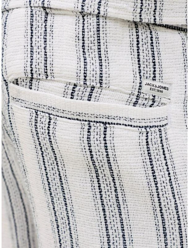 Jack&Jones vyriški šortai JPSTJAIDEN COBA STRIPE JOG SHORTS REG SN 12274413 CLOUD DANCER/STRIPES