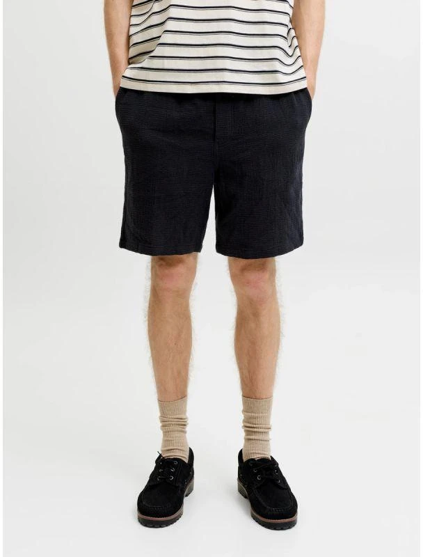 Jack&Jones vyriški šortai JPSTJAIDEN COBA STRIPE JOG SHORTS REG SN 12274413 JUODI
