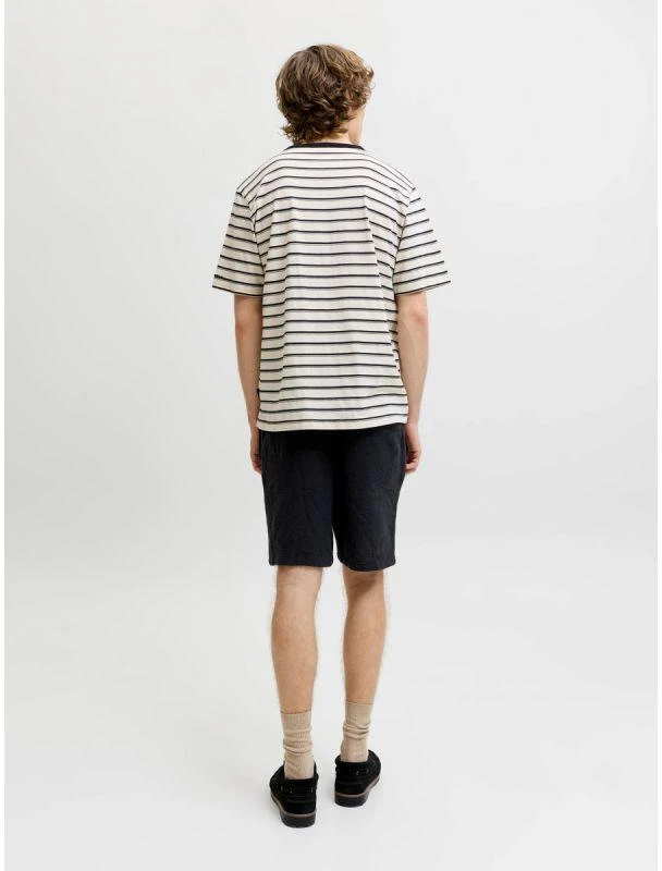 Jack&Jones vyriški šortai JPSTJAIDEN COBA STRIPE JOG SHORTS REG SN 12274413 JUODI