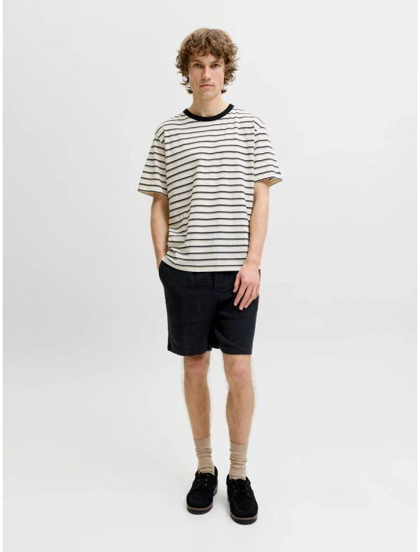 Jack&Jones vyriški šortai JPSTJAIDEN COBA STRIPE JOG SHORTS REG SN 12274413 JUODI