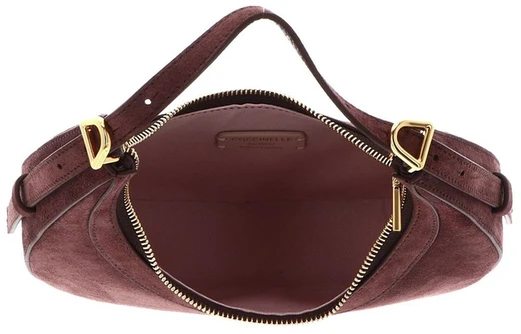 Jagodowa skórzana torebka hobo Coccinelle E5 USA 53 01 01 R49