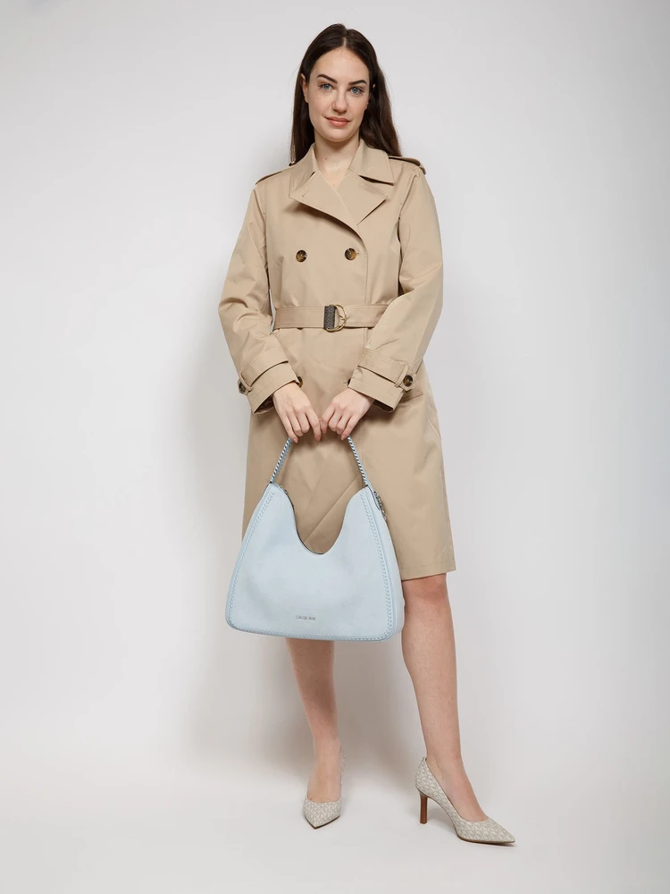 Jasnoniebieska skórzana torebka na ramię Michael Kors 35S6S5ZL6S