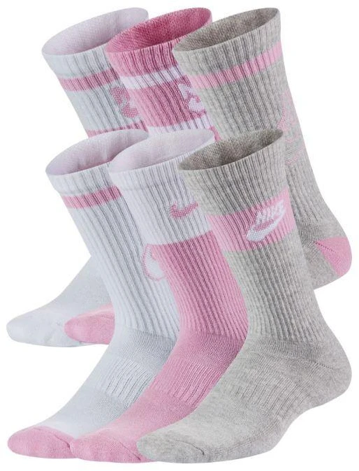 Jaunimo kojinės Nike Everyday Cush Crew baltos, rožinės, pilkos CK7302 905