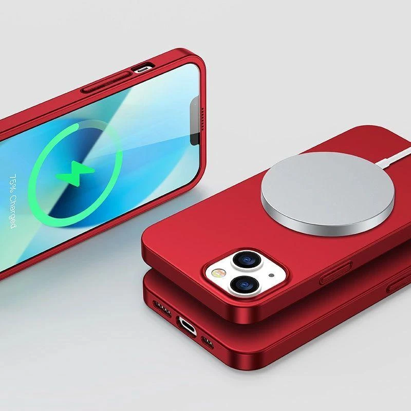 Joyroom 360 Full Case priekinis ir galinis dangtelis, skirtas iPhone 13 + grūdinto stiklo ekrano apsauga raudona (JR-BP927 raudona)