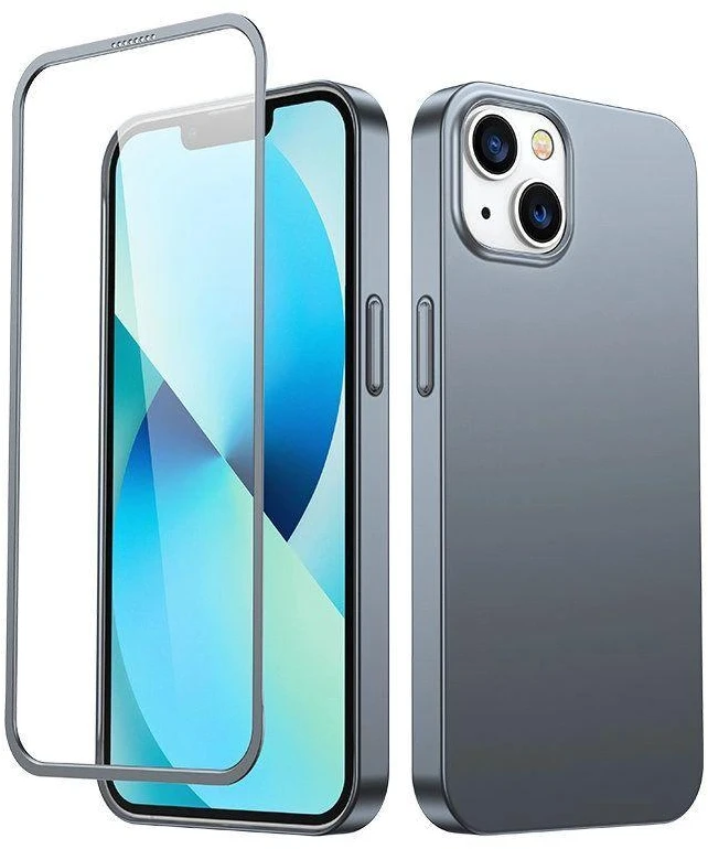Joyroom 360 priekinis ir galinis dangtelis telefonui Apple iPhone 13 + apsauginis ekrano stiklas pilkas (JR-BP927 tranish)