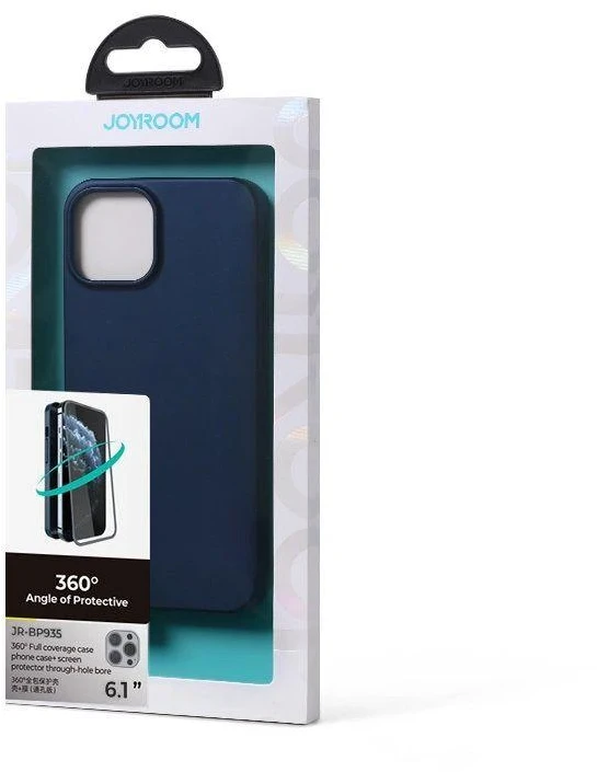 Joyroom 360 priekinis ir galinis dangtelis telefonui Apple iPhone 13 Pro + apsauginis ekrano stiklas mėlynos spalvos (JR-BP935 mėlynos spalvos)