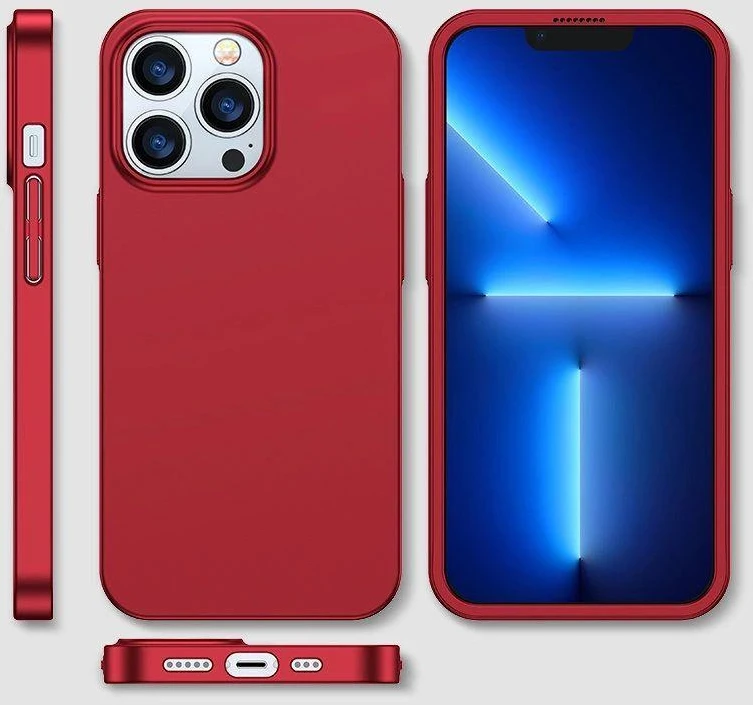 Joyroom 360 priekinis ir galinis dangtelis telefonui Apple iPhone 13 Pro Max + apsauginis ekrano stiklas raudonos spalvos (JR-BP928 red)