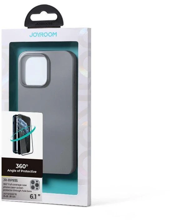 Joyroom 360 priekinis ir galinis dangtelis telefonui Apple iPhone 13 Pro + apsauginis ekrano stiklas pilkas (JR-BP935 tranish)