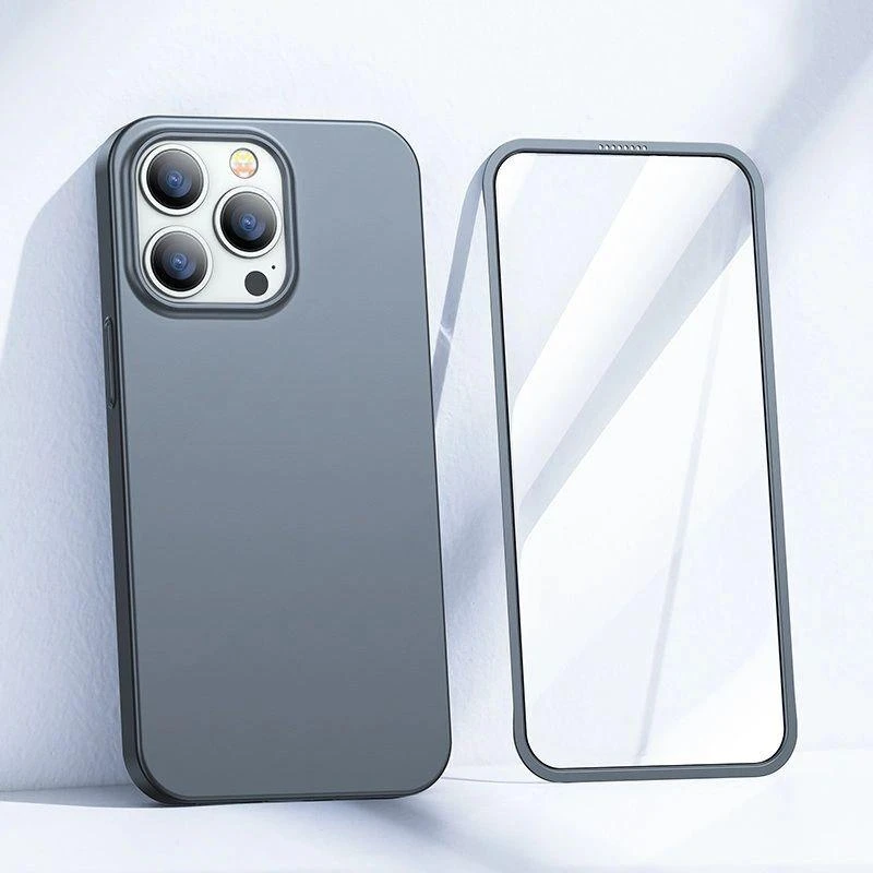 Joyroom 360 priekinis ir galinis dangtelis telefonui Apple iPhone 13 Pro + apsauginis ekrano stiklas pilkas (JR-BP935 tranish)