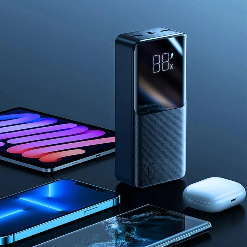 Joyroom išorinė baterija 30000mAh 22.5W PD QC3.0 AFC juoda (JR-QP193)