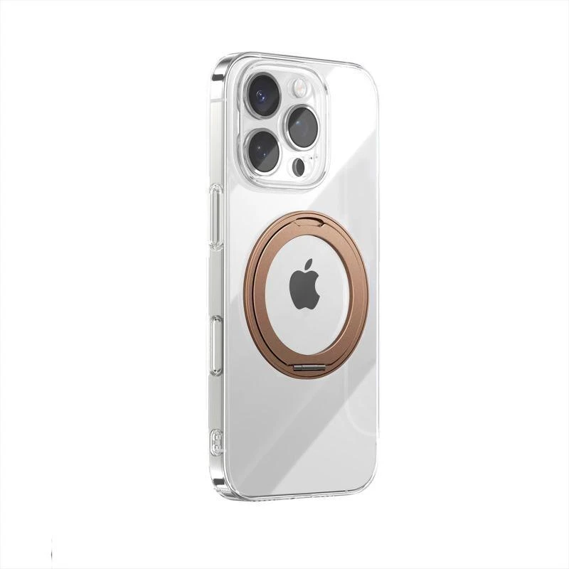 Joyroom JR-16JL6 itin plonas „iPhone 16 Pro“ dėklas su „MagSafe“ ir 360° žiediniu stovu – auksinis