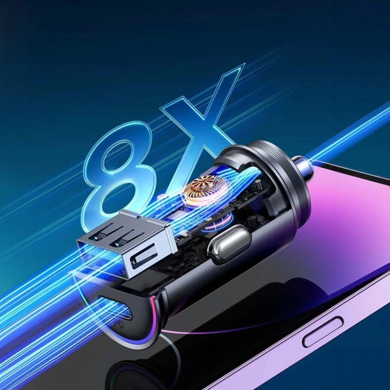 Joyroom JR-CCN04 60W USB-A USB-C mini įkroviklis - juodas