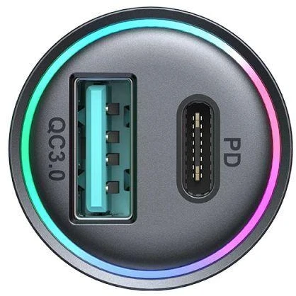 Joyroom JR-CCN04 60W USB-A USB-C mini įkroviklis - juodas