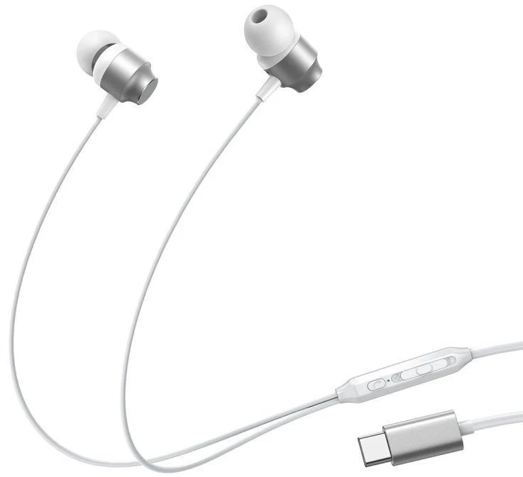 Joyroom JR-EC06 USB-C ausinės į ausis - sidabrinės