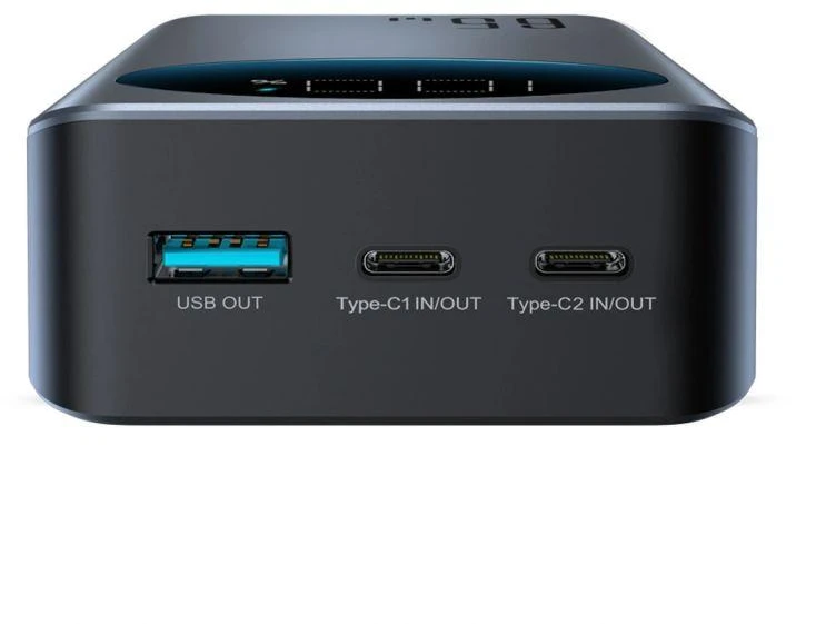 Joyroom JR-PBF05 Pro 30000mAh 65W išorinė baterija (powerbank) su skaitmeniniu ekranu, 2x USB-C, 1x USB-A – Juoda