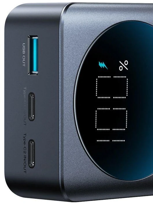 Joyroom JR-PBF05 Pro 30000mAh 65W išorinė baterija (powerbank) su skaitmeniniu ekranu, 2x USB-C, 1x USB-A – Juoda