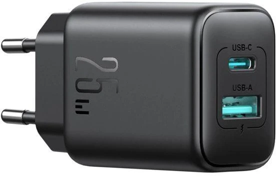 Dėklas Joyroom JR-TCF13 USB-C / USB-A 25W SFC / PPS / PD įkroviklis - juodas