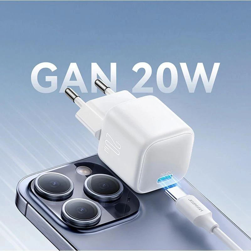 Įkroviklis Joyroom JR-TCG08 20W GaN USB-C baltas