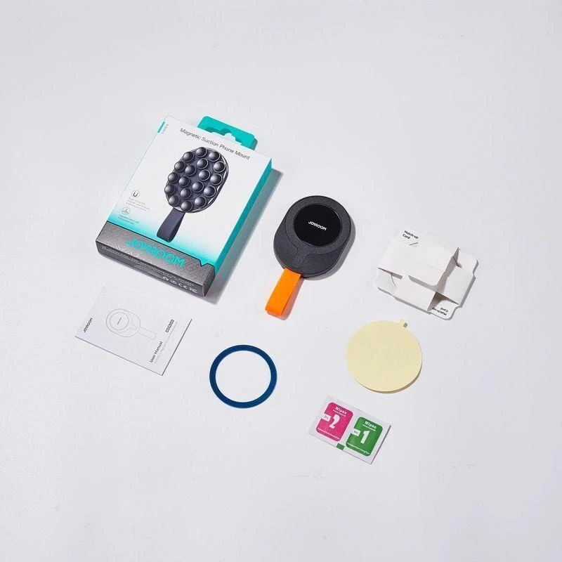 Joyroom JR-ZS393-S magnetinis laikiklis su siurbtukais 4,7–7 colių telefonui – juodas ir oranžinis