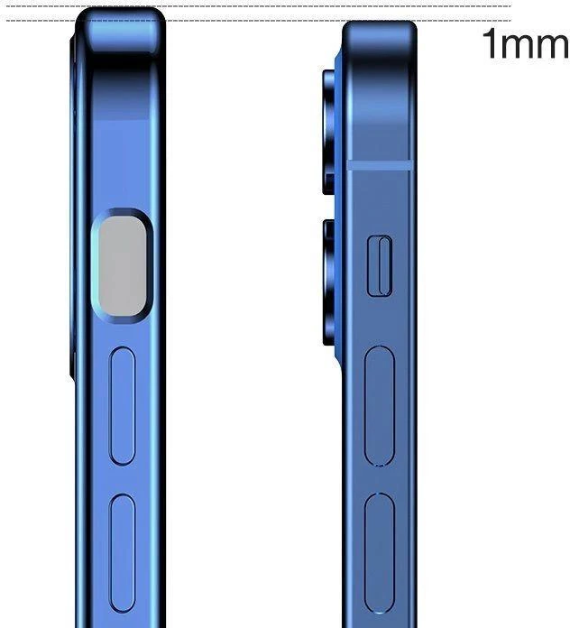 Joyroom New Beauty Series ultra plonas with electroplated frame iPhone 12 Pro Max dark-dėklas telefonui mėlynos spalvos (JR-BP744)