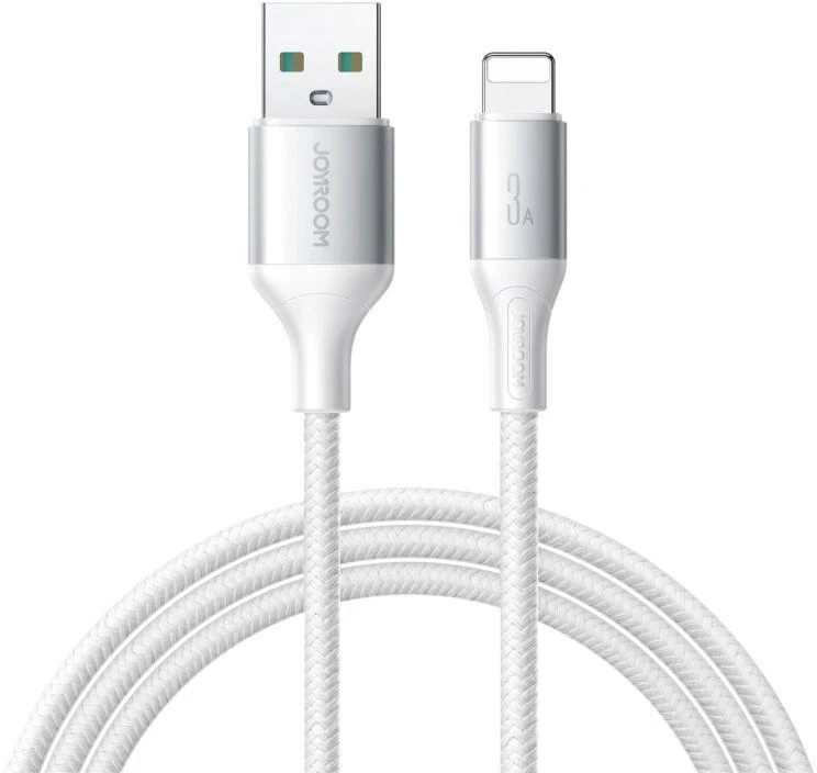 Joyroom S-A28 „Flash“ serijos 3A USB-A – „Lightning“ laidas 2 m – baltos spalvos