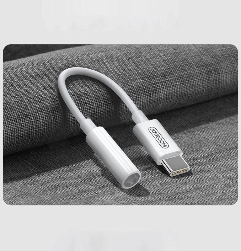 Joyroom SH-C1 ausinių 3,5 mm mini lizdas (moteriškas) / USB-C (vyriškas) adapteris - baltas