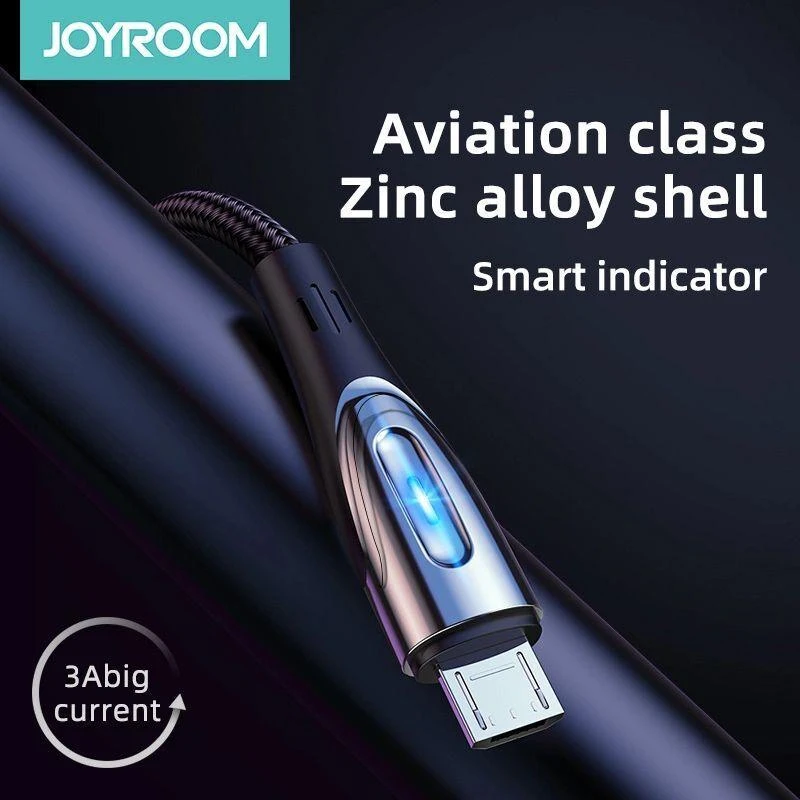 Micro USB 3A greito įkrovimo laidas 1.2 m Joyroom S-M411 (juodas)