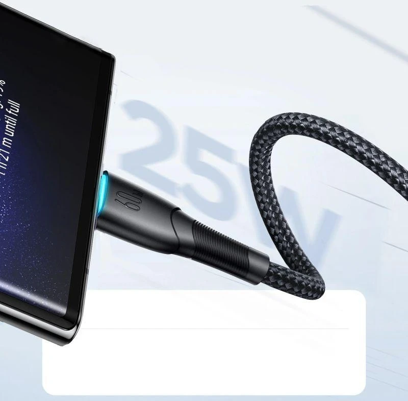 Joyroom Starry Series SA32-CC3 USB-C / USB-C kabelis 60W 1m – juodas