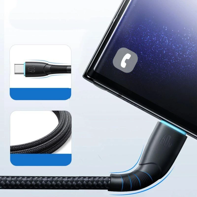 Joyroom Starry Series SA32-CC3 USB-C / USB-C kabelis 60W 1m – juodas