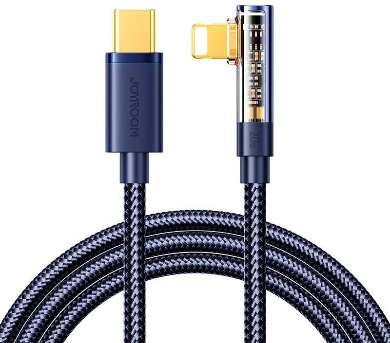 USB-C žaibo kampo kabelis 20 W 1.2 m Joyroom S-CL020A6 (mėlyna)