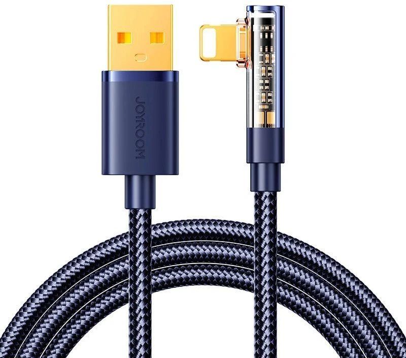 Kampinis kabelis prie USB-A / Lightning / 1.2 m Joyroom S-UL012A6 (mėlynas)
