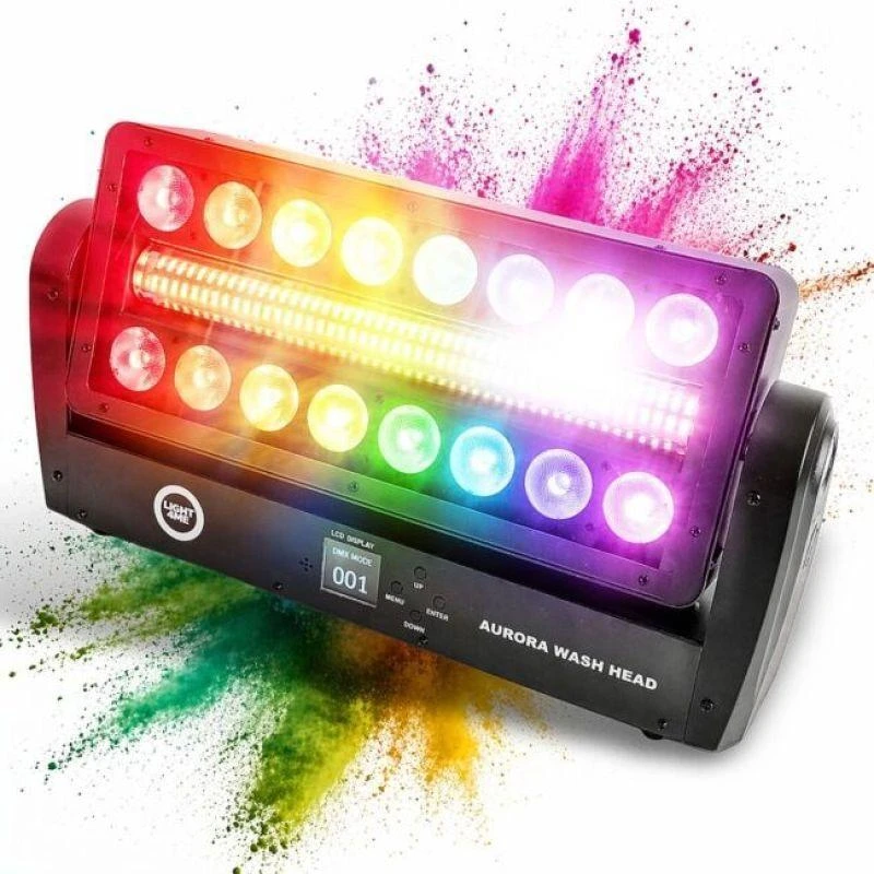 „Carruzzo LIGHT4ME AURORA WASH HEAD“ judančio apšvietimo efektas